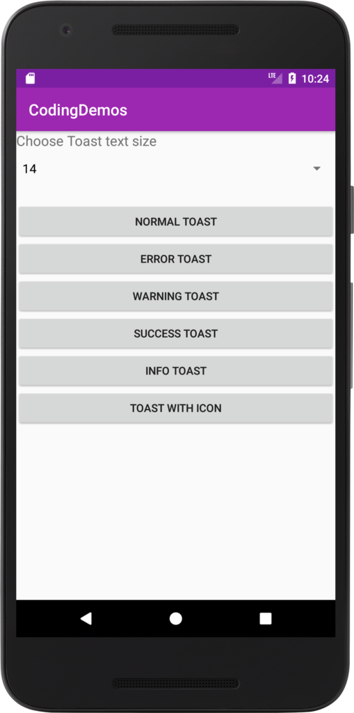 make a toast android studio