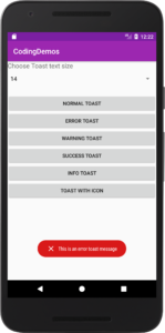 Android toasty error toast message
