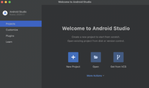 Android Studio Koala welcome screen